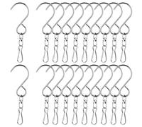 MBAIYO 20-Pack Swivel Hooks Clips, 360 Degree Wind Spinners Swivel Hooks Clips for Hanging Wind Spinners Wind Chime Parts Crystal Twisters Garden Bells Party Supply Suncatcher Supplies