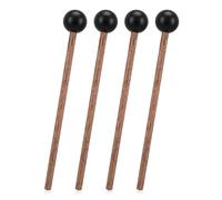 MBAIYO 4 Pcs Steel Tongue Drum Mallets, 5.9 Inch Rubber Drum Mallets Sticks for Xylophone Glockenspiel Musical Instruments Mallet Birch Wood Handle Silicone Head Percussion Sticks(Black)