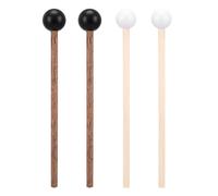 MBAIYO 4 Pcs Steel Tongue Drum Mallets, 5.9 Inch Rubber Drum Mallets Sticks for Xylophone Glockenspiel Musical Instruments Mallet Birch Wood Handle Silicone Head Percussion Sticks