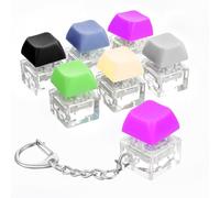 MBAIYO 6 Pack Keyboard Fidget Toy, Keyboard Fidget Keychain Button Clicker Decompression Finger Clicker Toys Button Squeeze Toys Finger Toy for Office Desk Pass the Time Stress Relief Gifts