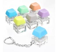 MBAIYO 6 Pack Keyboard Fidget Toy, Keyboard Fidget Keychain Keyboards Decompression Button Finger Clicker Toys Button Squeeze Toys Finger Toys for Office Pass the Time Stress Relief Gifts for Adult