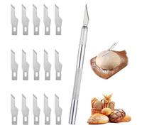 MBAIYO Bread Lame Sourdough Dough Scoring Tool, Ultra-Sharp Scoring Knife with Cover, 15 Blades Included Sour Dough Bread Scorer Knife Design Tools for Homemade Baking Bread Enthusiasts