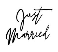 MBAIYO Just Married Acrylic Cake Topper, Personalized Wedding Cake Decorations Married Style Decor for Wedding Bride and Groom 10x9cm Black(Black)