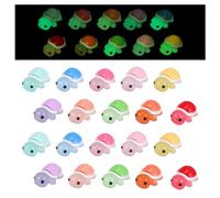 MBAIYO Mini Resin Turtles, 30 Pcs Luminous Mini Animal 1.1x0.59in Glow In The Dark Tiny Turtle Toy Cute Resin Charm Miniature Glowing Turtle Figures DIY Craft Garden Landscape Potted Plants Decoration