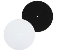 MBAIYO Record Player Mat, 2pcs Turntable Slipmat, 12Inch Felt Protective Platter Mat,Anti-Slip Static Pad for Home Vinyl Record Players(Black and White)