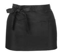 MBAIYO Server Waist Apron with 4 Pockets, Waterproof Waitress Apron with Buckle for Women Black Oil & Waterproof Waitress Waiter Short Half Aprons for Kitchen Serving Cooking