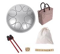 MBAT 10" 8 Tone Steel Tongue Tank Drum G/A/C/D/E/G/A/B with Carry Bag (Silver)
