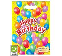 mbb Boys Girls Party Goodie Bags - Birthday Loot Treat Recyclable Plastic Candy Bag (HAPPY BIRTHDAY, 30 bags)
