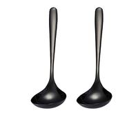 MBBITL 2-Pack Black Soup Ladle 304 Stainless Steel Spoon Kitchen Serving Sauce Server