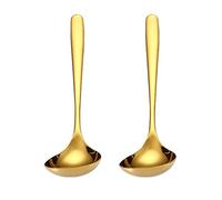 MBBITL 2-Pack Gold Soup Ladle 304 Stainless Steel Spoon Kitchen Serving Sauce Server