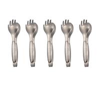 MBBITL 5 x Flatware Serving Tongs 8 inch Stainless Steel Appetizer Buffet Tongs Fork Spoon Design