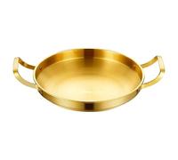 MBBITL Paella Pan Gold Stainless Steel Skillet Pan 11 inch 28cm Dinner Server Pan Restaurant