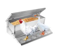MBBTAG Automatic Metal Treadle Feeder Chicken Coop Feeder Pedal Design Gravity Switch Chicken Feeders no Waste Poultry Feeder for Chickens Ducks Feeder Outside Waterproof Chicken Feeder