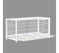 MBBTAG Metal Chicken Coop, Chicken Enclosure Outdoor, Automatic Egg Collection, Outdoor Bunny Cage, Encrypted Base, Rabbits, Pigeons, Chickens And Other Small Animals Can Be Raised(White)