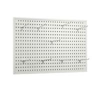 MBBTAG Peg Board, Metal Pegboard Panels with Frame and 10 Hooks, DIY Wall Organizer for Garage Tool Storage, Workbench, Office, Craft Room, Kitchen, Weight Capacity 66 Lb(White,40x60cm(3PCS))