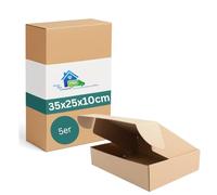 MBC Pack of 20 Small Shipping Boxes, Foldable, 35 x 25 x 10 cm, Brown Collapsible Box, Sturdy and Robust, Recyclable, Ideal for Sending Small Goods