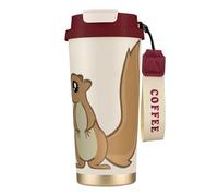 MBCbjg Cartoon Squirrel Print Insulated Coffee Mug 316 Stainless Steel Vacuum Cup, Keeps Hot and Cold Tea Tumbler
