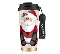 MBCbjg Cute Santa Claus Print Insulated Coffee Mug 316 Stainless Steel Vacuum Cup, Keeps Hot and Cold Tea Tumbler