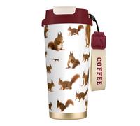 MBCbjg Cute Squirrel Print Insulated Coffee Mug 316 Stainless Steel Vacuum Cup, Keeps Hot and Cold Tea Tumbler