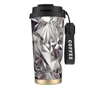 MBCbjg Diamond Pattern Print Insulated Coffee Mug 316 Stainless Steel Vacuum Cup, Keeps Hot and Cold Tea Tumbler