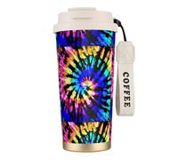 MBCbjg Exotic Tribe Tie Dye Style Print Insulated Coffee Mug 316 Stainless Steel Vacuum Cup, Keeps Hot and Cold Tea Tumbler