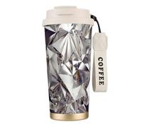 MBCbjg Glitter Abstract Diamond Crystal Pattern Print Insulated Coffee Mug 316 Stainless Steel Vacuum Cup, Keeps Hot and Cold Tea Tumbler