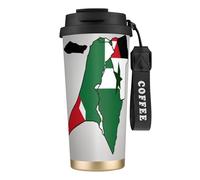 MBCbjg State of Palestine Flag Map Print Insulated Coffee Mug 316 Stainless Steel Vacuum Cup, Keeps Hot and Cold Tea Tumbler