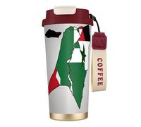 MBCbjg State of Palestine Flag Map Print Insulated Coffee Mug 316 Stainless Steel Vacuum Cup, Keeps Hot and Cold Tea Tumbler