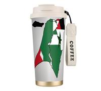 MBCbjg State of Palestine Flag Map Print Insulated Coffee Mug 316 Stainless Steel Vacuum Cup, Keeps Hot and Cold Tea Tumbler