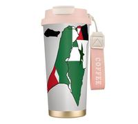 MBCbjg State of Palestine Flag Map Print Insulated Coffee Mug 316 Stainless Steel Vacuum Cup, Keeps Hot and Cold Tea Tumbler