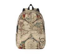 MBCbjg World Map Retro Canvas Laptop Backpack School Travel Work Rucksack College Business Bag Student Bookbag Lightweight Casual Daypack Camping Hiking Pack For Men, Women And Teenager