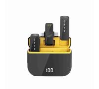 Mbeysaq 2 in 1 Wireless Lavalier Microphone Dual Microphone Noise Reduction Long Distance Transmission with Rechargeable Charging Case Portable Mic for Mobile Phone Outdoor Recording Live