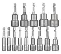 MBH467 6mm-19mm Magnetic Impact Socket Nut Screwdriver 1/4 Hex Key Set Drill Bit Adapter for Power Drills Drivers Kit MHG378