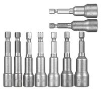 MBH467 6mm-19mm Magnetic Impact Socket Nut Screwdriver 1/4 Hex Key Set Drill Bit Adapter for Power Drills Drivers Kit MHG378