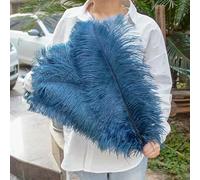 MBHHU 10pcs White Large Ostrich Feather 15-55cm for Wedding Party Carnival Decoration Natural Feathers Crafts DIY Accessories(Navy Blue,15-20cm 6-8inch)