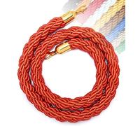 MBHHU 1M 1.5M 2M 2. 3M Barrier Rope 11 Colors, Queue Ropes With Hook For Posts Stands Divider Crowd Control Of Hotel, Safety, Golden Hook(Red,2M)(Orange,1M)