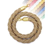 MBHHU 1M 1.5M 2M 2. 3M Barrier Rope 11 Colors, Queue Ropes With Hook For Posts Stands Divider Crowd Control Of Hotel, Safety, Golden Hook(Red,2M)(Champagne,3M)