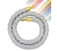 MBHHU 1M 1.5M 2M 2. 3M Barrier Rope 11 Colors, Queue Ropes With Hook For Posts Stands Divider Crowd Control Of Hotel, Safety, Golden Hook(Red,2M)(Silver,2M)