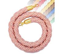 MBHHU 1M 1.5M 2M 2. 3M Barrier Rope 11 Colors, Queue Ropes With Hook For Posts Stands Divider Crowd Control Of Hotel, Safety, Golden Hook(Red,2M)(Pink,1.5M)
