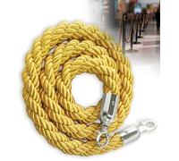 MBHHU 1M 1.5M 2M 2. 3M Barrier Rope 5 Colors, Queue Ropes With Hook For Posts Stands Divider Crowd Control Of Hotel, Safety, Silvery Hook(Red,2M)(Yellow,3M)