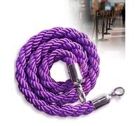 MBHHU 1M 1.5M 2M 2. 3M Barrier Rope 5 Colors, Queue Ropes With Hook For Posts Stands Divider Crowd Control Of Hotel, Safety, Silvery Hook(Red,2M)(Blue,3M)