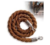 MBHHU 1M 1.5M 2M 2. 3M Barrier Rope 5 Colors, Queue Ropes With Hook For Posts Stands Divider Crowd Control Of Hotel, Safety, Silvery Hook(Red,2M)(Brown,1.5M)