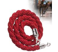 MBHHU 1M 1.5M 2M 2. 3M Barrier Rope 5 Colors, Queue Ropes With Hook For Posts Stands Divider Crowd Control Of Hotel, Safety, Silvery Hook(Red,2M)(Red,1.5M)