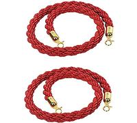 MBHHU Control Rope，2 Pcs Barrier Ropes With Gold Hook, Set Of 2 Crowd Rope, Braided Hemp For Queue Divider Of Restaurant Movie Theater Hotel Celebration(Red A(Red a,2.5m (8.2 ft))