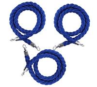 MBHHU Control Rope，3 Pcs Barrier Ropes Crowd, Purple 2.8cm Thick Braided Hemp Rope, Queue Line Divider For Red Carpet/Filmroom/Wedding(Blue,210cm/6.9ft)(Blue,150cm/4.9ft)