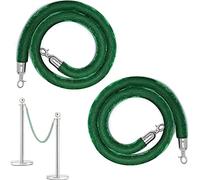 MBHHU Control Rope,Crowd Ropes Safety Barrier 2 Pack Velvet Rope For Grand Openings, Column,Stanchion Hanging With Hooks, Barrier(Red,9ft/274cm)(Green,4ft/120cm)