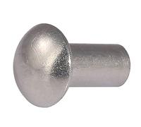 MBHHU Not Fall Off Rivets，Round Head Solid Rivets Diameter Mushroom Type Smooth Body Cylinder Percussion Fasteners(M4 x 4mm)