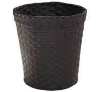 MBHHU Rattan Woven Waste Paper Bin Basket,Wicker Trash Can, Seagrass Wicker - Basket For Bedroom For Bathrooms And Bedrooms(Coffee Color)