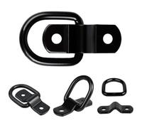 MBHHU Trailer Tie Down Bolt-On D Rings，Tie Down D Ring 20pcs Silver Black D Shaped Ring Tow Hook Buckle Fasteners for Kayaks Bicycles for Accessories
