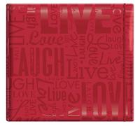 MBI 12 x 12-Inch Gloss Post Bound Scrapbook, Live, Love and Laugh,Red